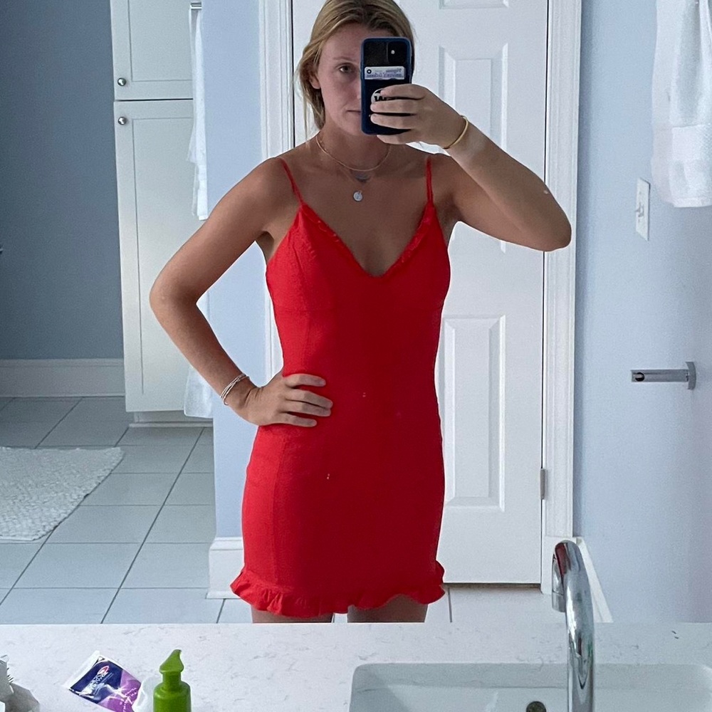 Mable brand red bodycon mini dress